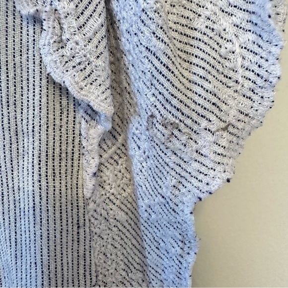 Old Navy Relaxed Fit White & Light Blue Striped Dress with Embroidered Detail - Picture 3 of 7